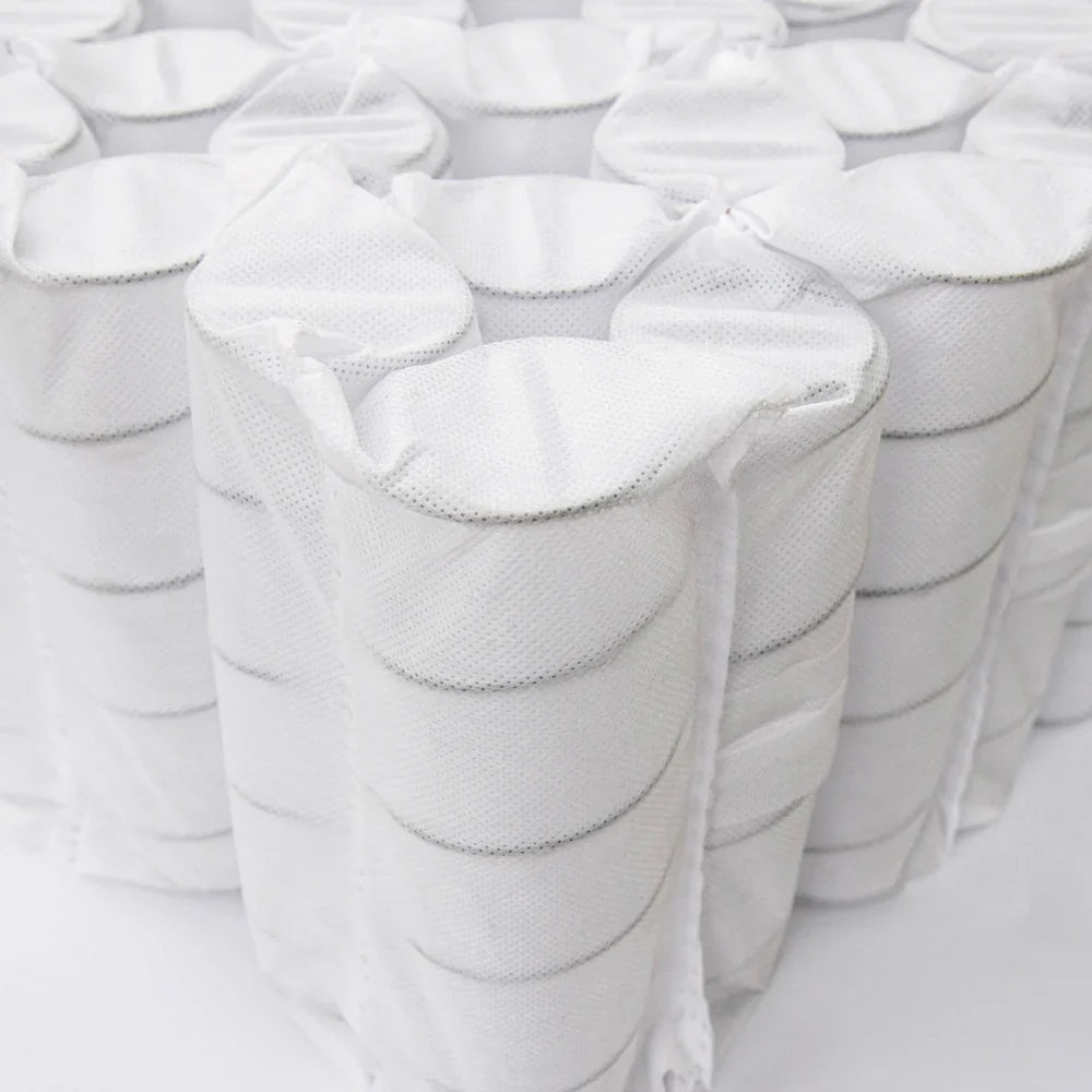 Glueless encased mattress coils